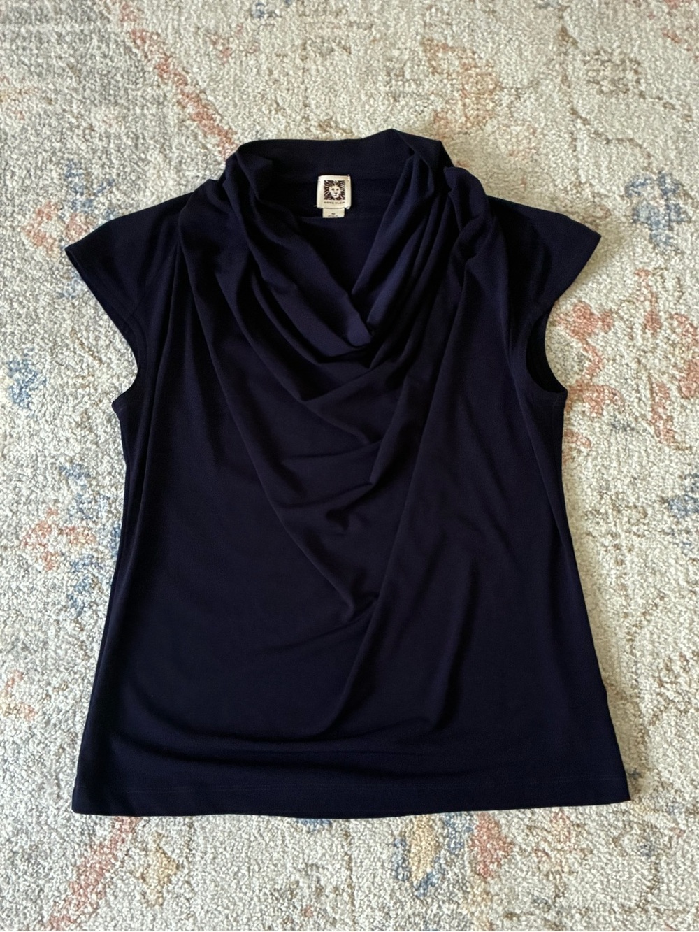 Anne Klein Office Wear Cowl Neck Sleeveless Blouse - Versatile Size M